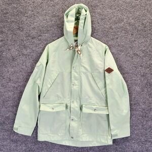 Woolrich Jacket Mens Small Mint Green Hooded Parka Rain Windbreaker Pockets